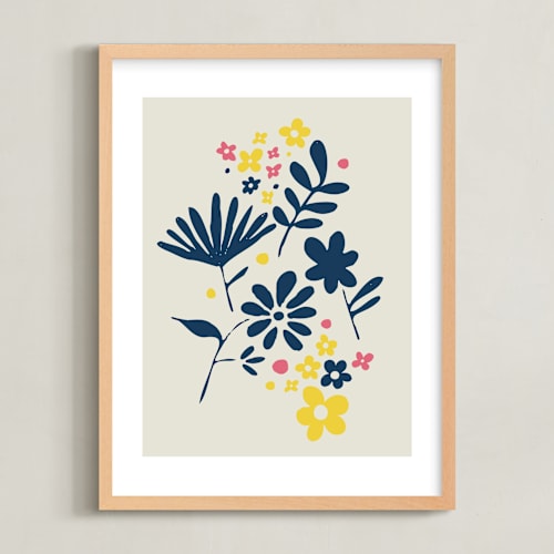 This is a sunshine kids wall art by Kate Capone called vintage floral set iv