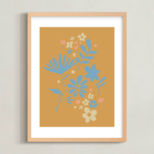 This is a faded kids wall art by Kate Capone called vintage floral set iv
