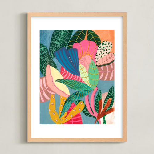 This is a blue kids wall art by FERNANDA MARTINEZ called treasure