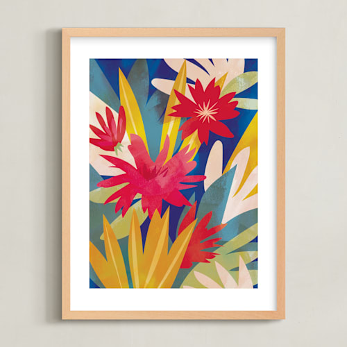 This is a tropical kids wall art by Jen Florentine called tropical bliss