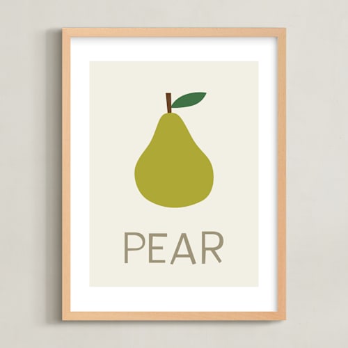 This is a cream kids wall art by Ellen Schlegelmilch called fruit iii