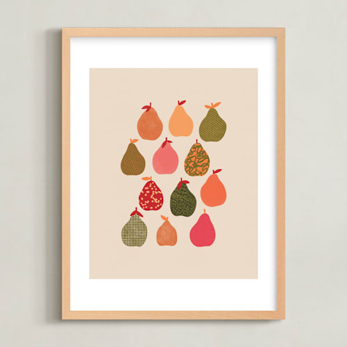 This is a sherbet multi kids wall art by Alisa Galitsyna called pears