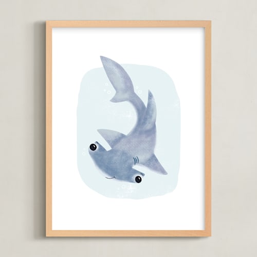 This is a blue kids wall art by Itsy Belle Studio called hammer head