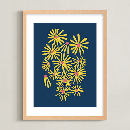 This is a sunshine kids wall art by Kate Capone called vintage floral set ii