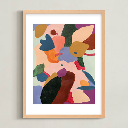 This is a blue beige kids wall art by FERNANDA MARTINEZ called height