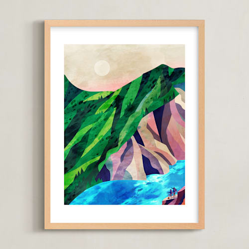 This is a emerald green kids wall art by Mojca Dolinar called two explorers i