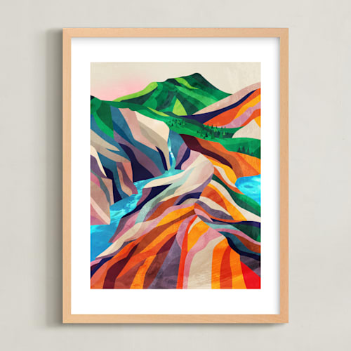 This is a burnt orange kids wall art by Mojca Dolinar called two explorers ii