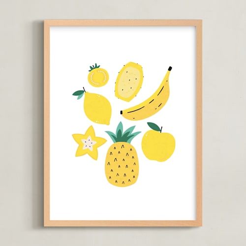 This is a sunshine kids wall art by Erica Krystek called monochrome fruit no. 2
