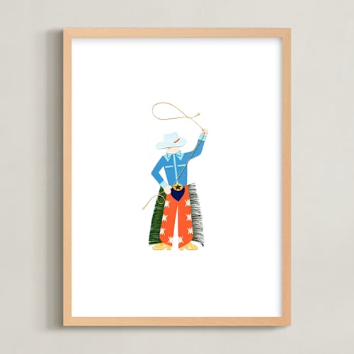This is a cajun shrimp kids wall art by Kelsey Livingston called cowboy carl