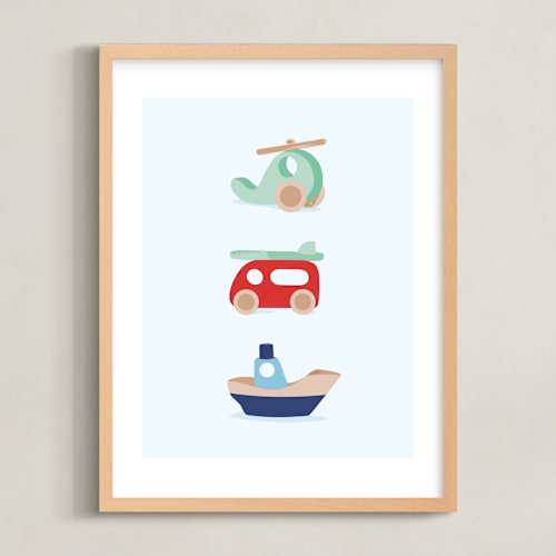 This is a the blues kids wall art by Tamara Hilje called air land sea