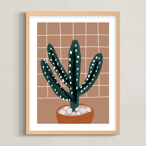 This is a mud kids wall art with standard by Cass Loh called cactus plant