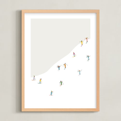 This is a ice kids wall art by Ellen Schlegelmilch called happy skiers