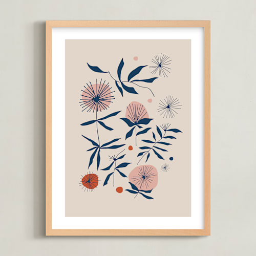 This is a vintage kids wall art with standard by Kate Capone called vintage floral set i