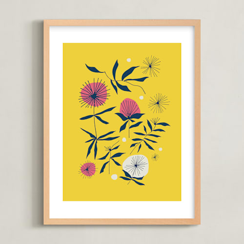 This is a sunshine kids wall art by Kate Capone called vintage floral set i