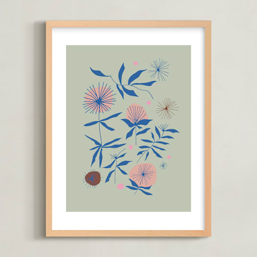 This is a brightest kids wall art by Kate Capone called vintage floral set i