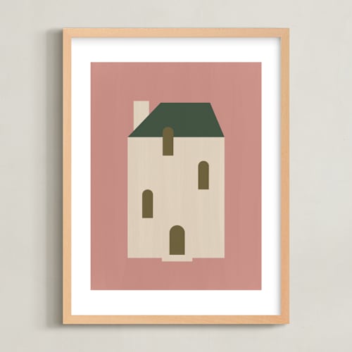 This is a dusty rose kids wall art by Ani Somi called maisonette