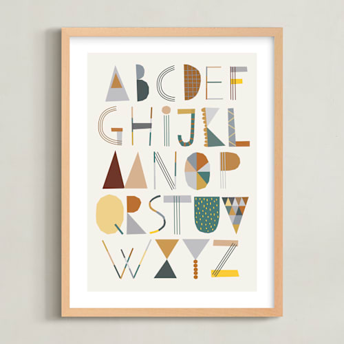This is a sand kids wall art by lulu and isabelle called the most colorful alphabet