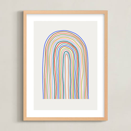 This is a buttercream kids wall art by Kelly Watkins called happy rainbow