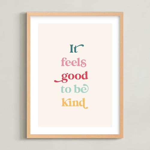 This is a cupcake kids wall art with standard by Leah Ragain called it feels good to be kind