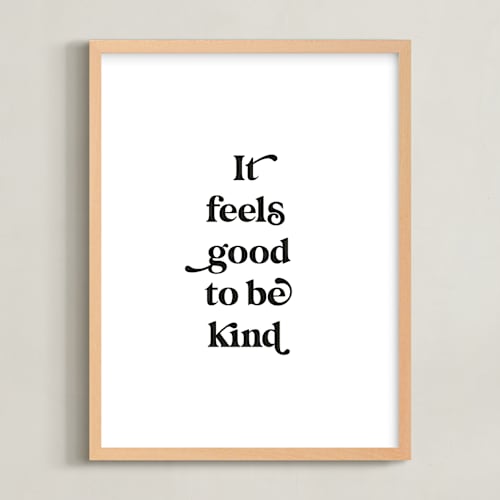 This is a pepper kids wall art by Leah Ragain called it feels good to be kind