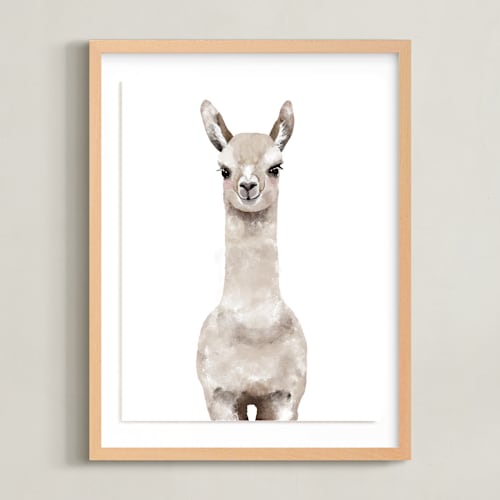 This is a milky foam kids wall art with standard by Cass Loh called baby animal llama