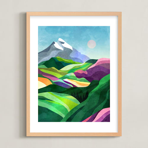 This is a emerald green kids wall art by Mojca Dolinar called far away places