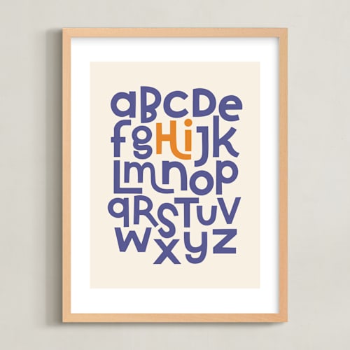 This is a indigo kids wall art by Krissy Callahan called hi from the alphabet