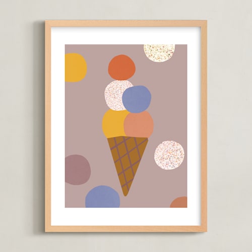 This is a ice cream kids wall art by Sumak Studio called the coolest thing