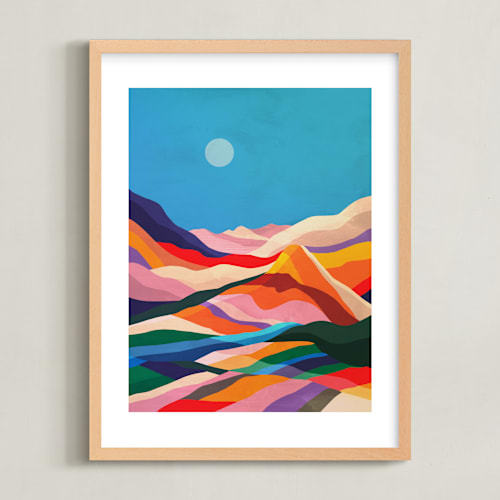 This is a rainbow kids wall art by Mojca Dolinar called rainbow fields