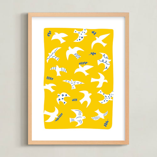 This is a yellow art with standard by Ariel Rutland called taking flight