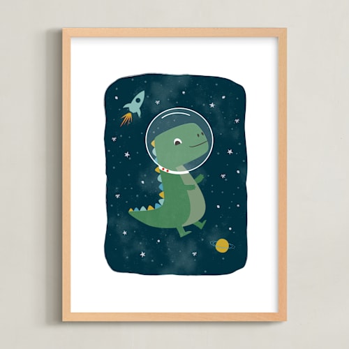 This is a triassic art by Annie Holmquist called dinos in space