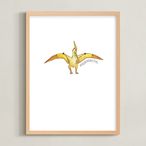 This is a canary art by Rachel Getz called watercolor dino party pterodactyl