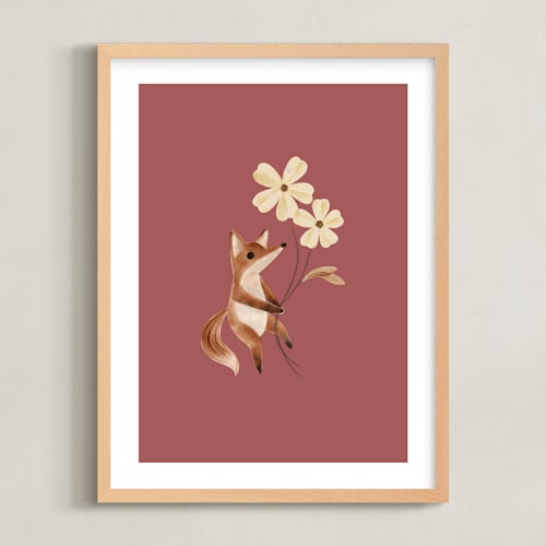 This is a berry art by Vivian Yiwing called fox with flowers