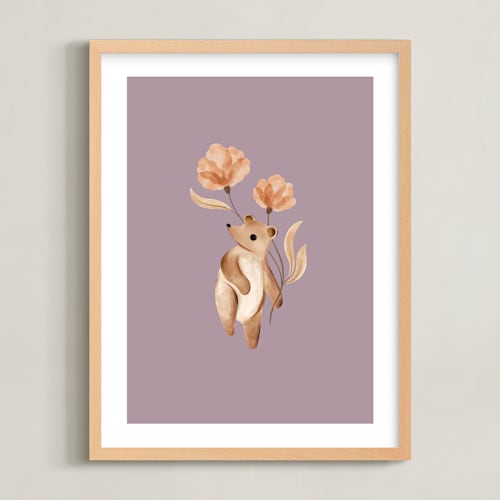 This is a plum art by Vivian Yiwing called bear with flowers