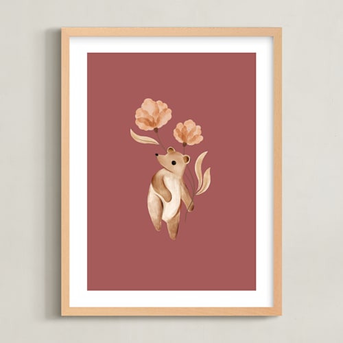 This is a berry art by Vivian Yiwing called bear with flowers
