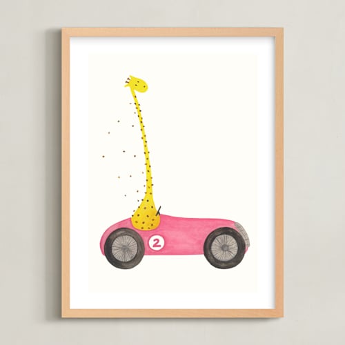 This is a pink art by Francisca Reyes called fast riders iii