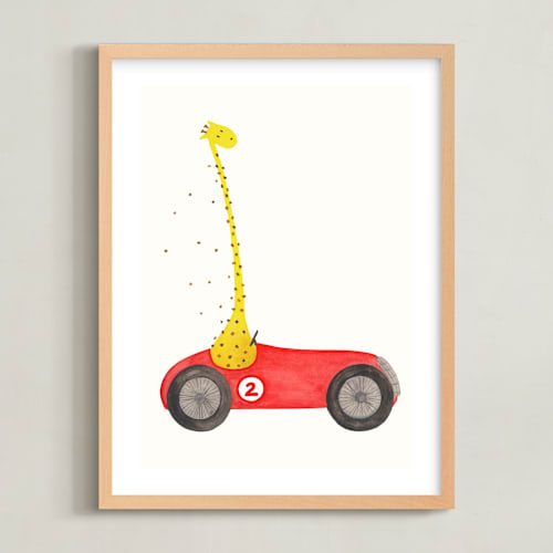 This is a red art by Francisca Reyes called fast riders iii