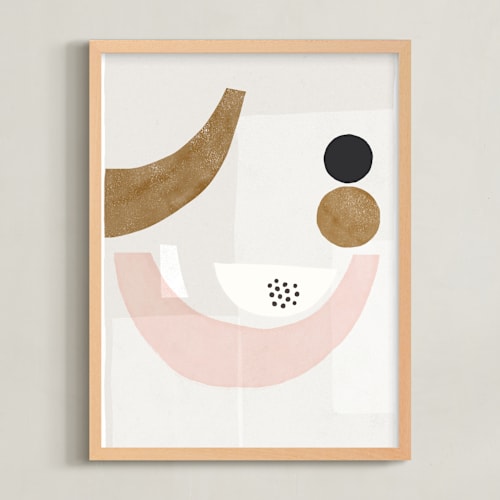 This is a taupe and salmon art by Francesca Iannaccone called the balancing 2