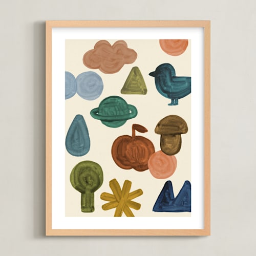 This is a mossy nursery wall art with standard by Sumak Studio called shapes of the world 2