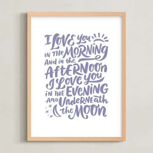This is a heather nursery wall art by Laura Bolter called i love you in the morning