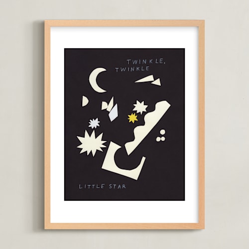 This is a twilight nursery wall art by Elliot Stokes called twinkle, twinkle little star