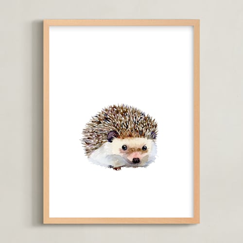 This is a hedgehog brown nursery wall art by Jieun K Rasband called baby hedgehog