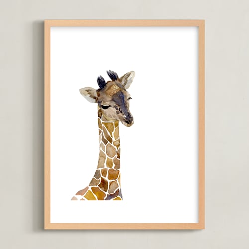This is a brown giraffe spots nursery wall art by Jieun K Rasband called baby animal friends: giraffe