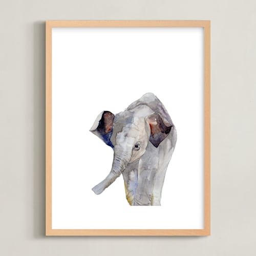 This is a elephant gray nursery wall art by Jieun K Rasband called baby animal friends: elephant