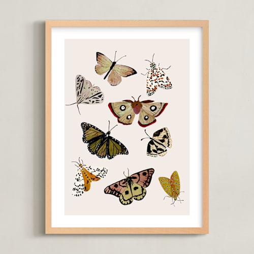 This is a terra cotta nursery wall art by Shannon Kirsten called moths & butterflies