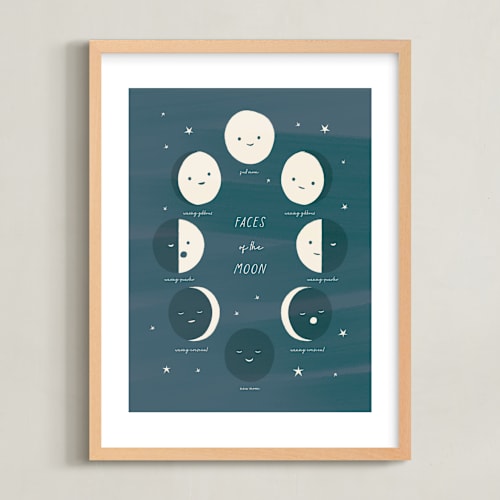 This is a slate nursery wall art by Ani Somi called faces of the moon