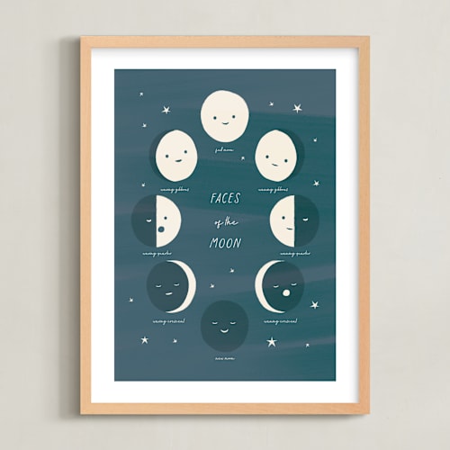 This is a slate nursery wall art with standard by Ani Somi called faces of the moon