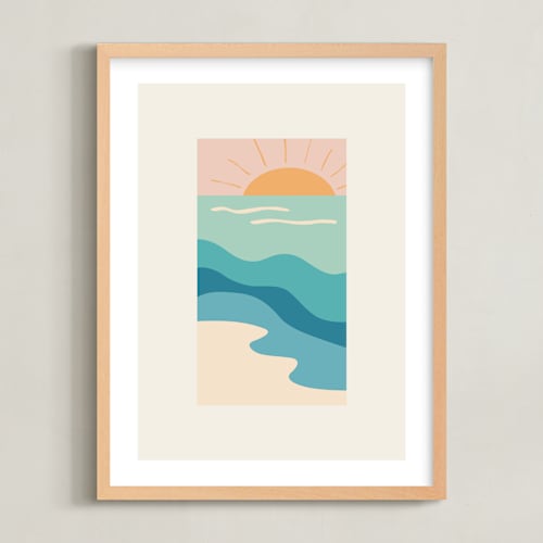 This is a saltwater nursery wall art with standard by Jessica C Nugent called sunset serenades no.2