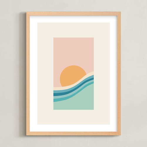 This is a saltwater nursery wall art with standard by Jessica C Nugent called sunset serenades no.3