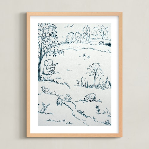 This is a indigo nursery wall art with standard by Arohika Verma called fun in the sun